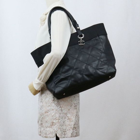 Chanel Paris Biarritz Tote Bag Black Shoulder Bag - Picture 8 of 8